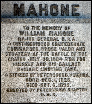 Mahone Monument Plaque in Petersburg, VA